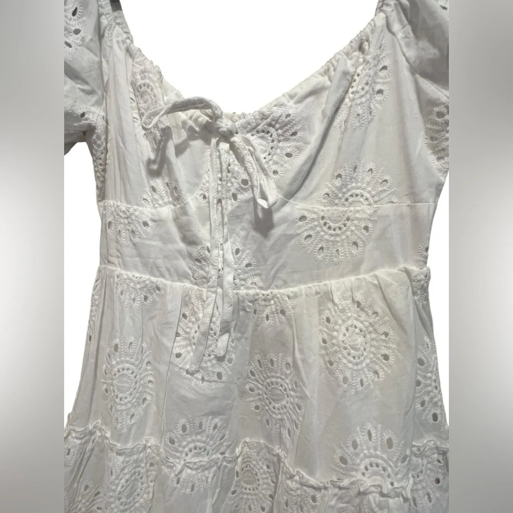 Princess Polly Lavine Babydoll Eyelet Mini Dress White Flared‎ Sz US 6 NWT - Picture 5 of 9